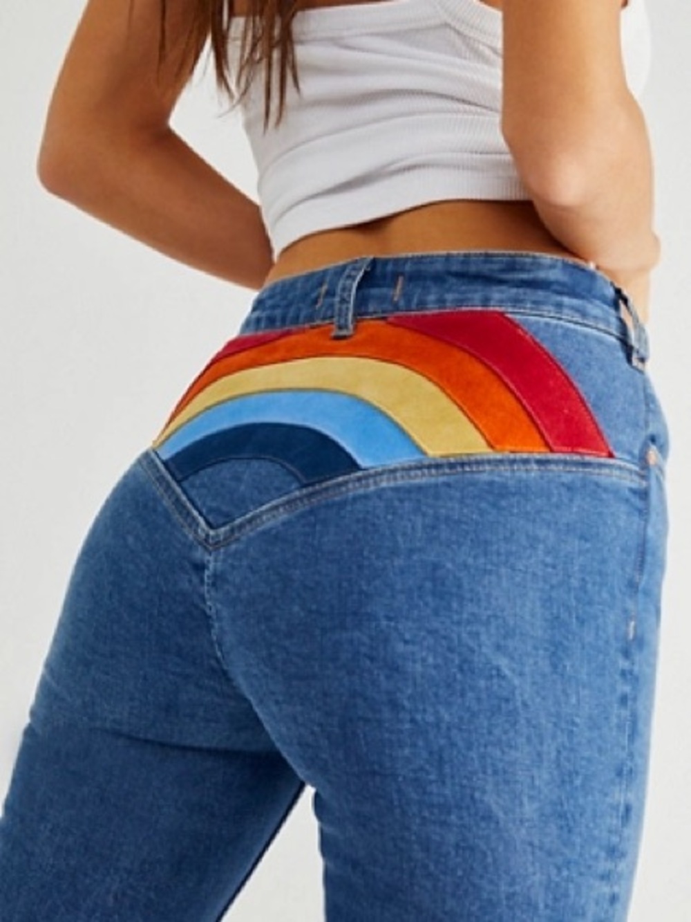 NWOT We the Free Somewhere over the rainbow flare jeans